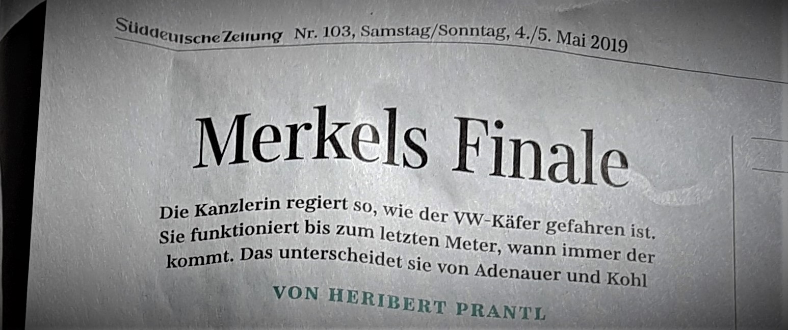 Verschwurbelte Rhetorik: Ausriss aus dem Artikel von Heribert Prantl (Süddeutsche Zeitung vom 5. Mai 2019, "Merkels Finale". Foto: Frank Behrens