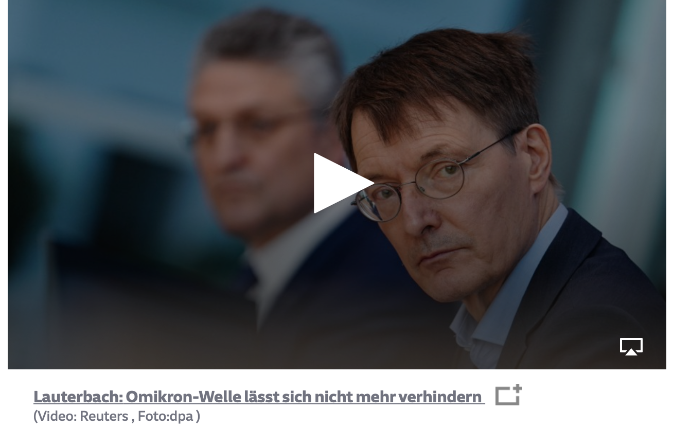 Karl Lauterbach und Lothar Wieler: Mühsam gekettete Riss. Screenshot: sueddeutsche.de/fb