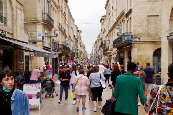 Einkaufsstraße in Bordeaux (Frankreich). Juli 2020, Foto: Frank Behrens